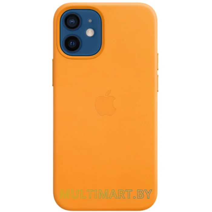 Чехол для телефона Apple MagSafe Leather Case для iPhone 12 mini (золотой апельсин)